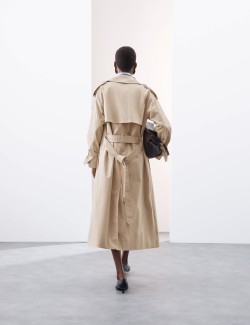 Dlouhý trenčkot s vysokým podílem bavlny