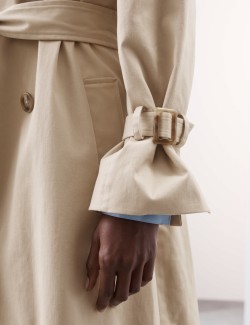 Dlouhý trenčkot s vysokým podílem bavlny