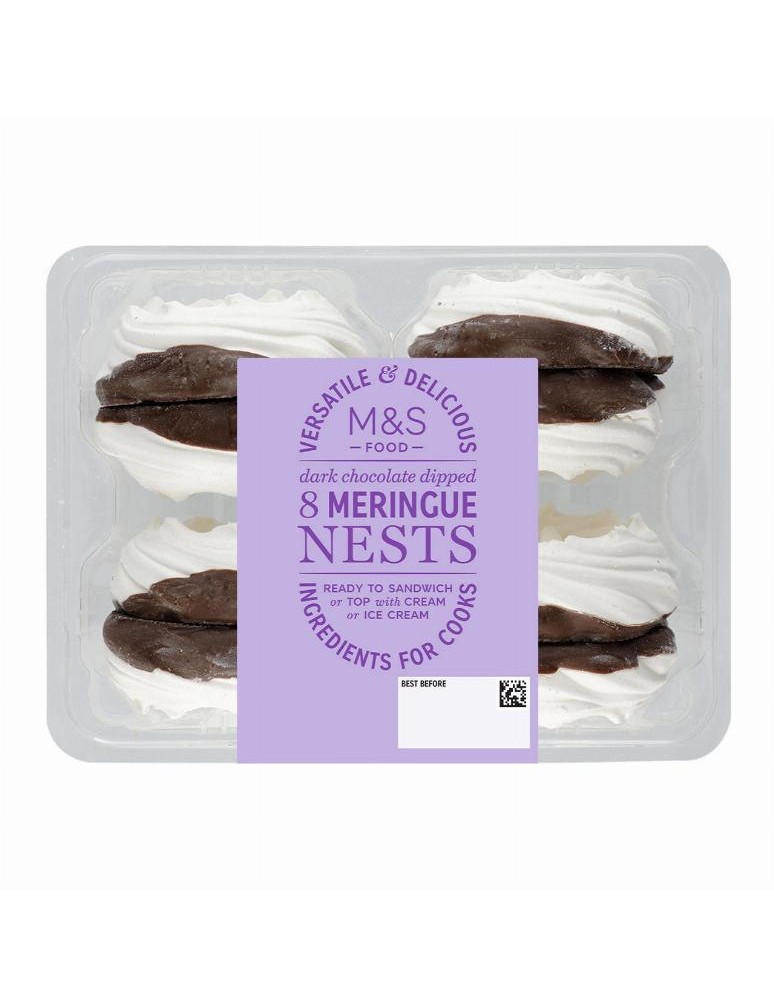 8 sněhových pusinek máčených v hořké čokoládě