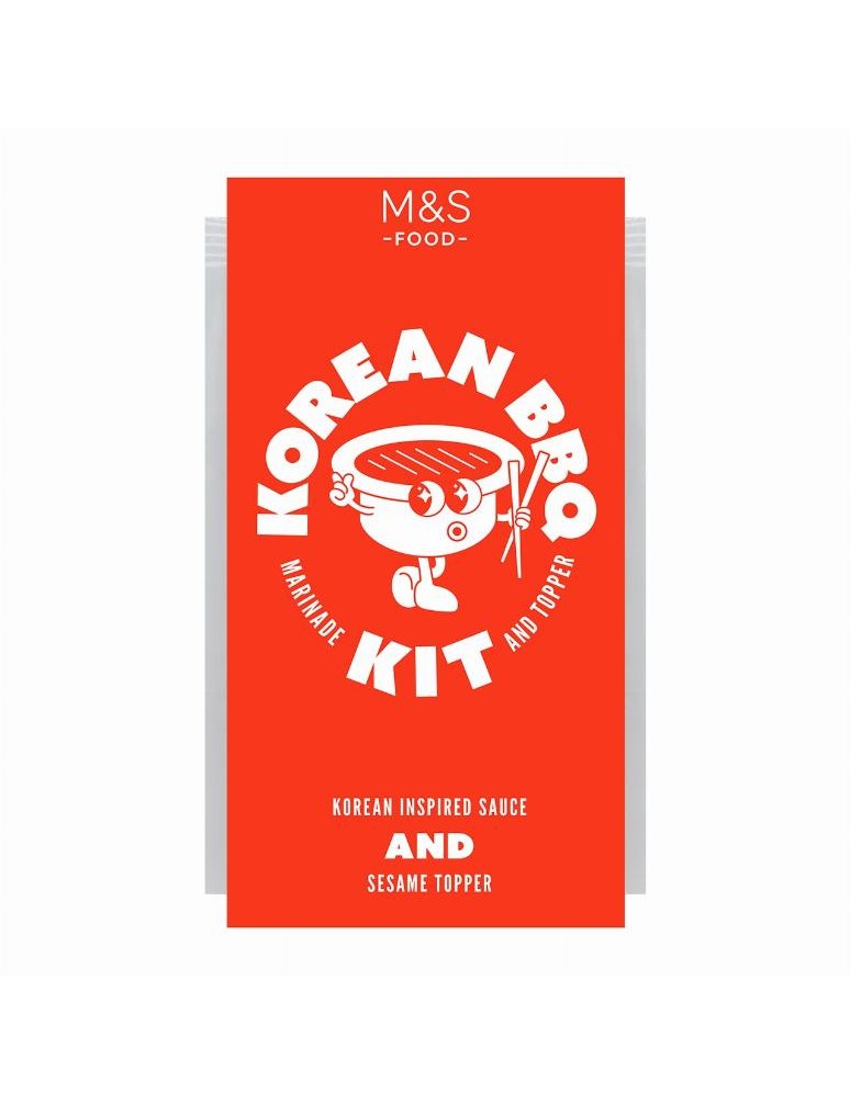 Sáček grilovací omáčky s rýžovým vínem mirin, bílou omáčkou miso, sušeným česnekem a sušenými chilli papričkami a sáček se směsí