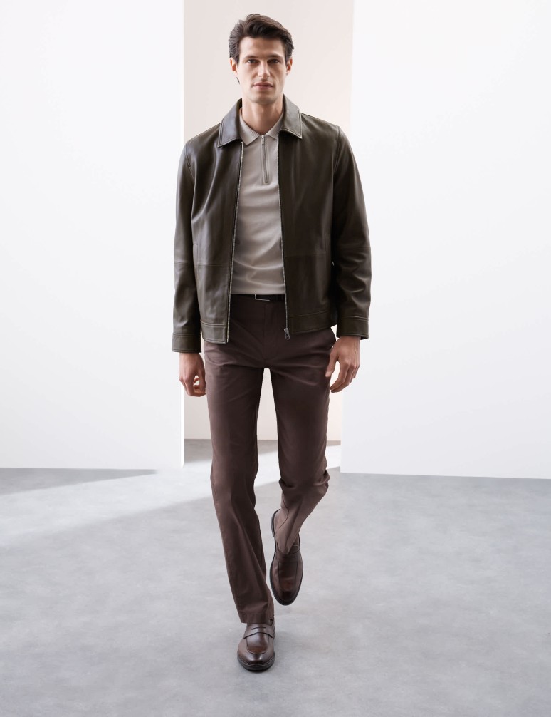 Leather Harrington Jacket