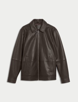 Leather Harrington Jacket