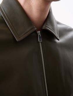 Leather Harrington Jacket