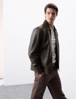 Leather Harrington Jacket