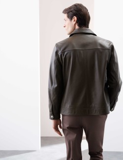 Leather Harrington Jacket