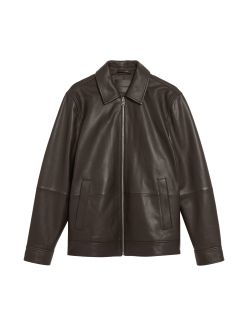 Leather Harrington Jacket