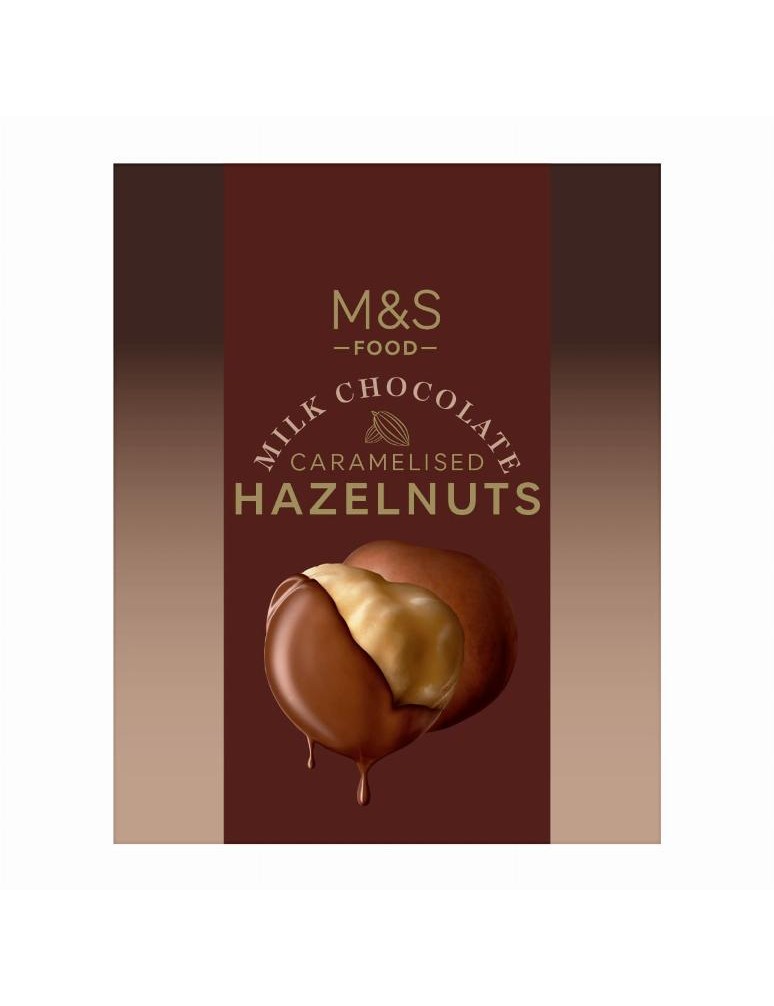 Karamelizované lískové ořechy máčené v mléčné čokoládě s mořskou solí