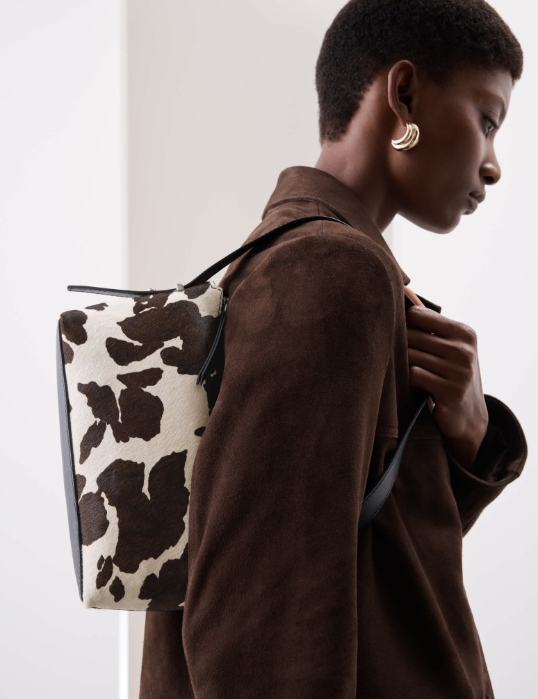 Kožená taška přes rameno se zvířecím potiskem