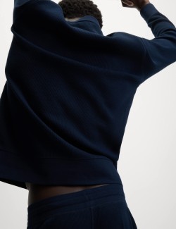 Domácí mikina z čisté bavlny s vaflovou texturou