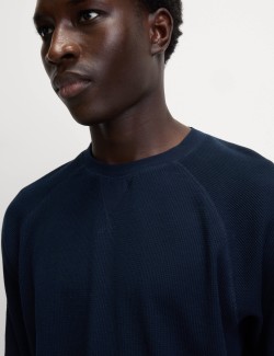 Domácí mikina z čisté bavlny s vaflovou texturou