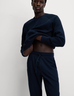 Domácí mikina z čisté bavlny s vaflovou texturou