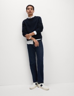 Hladké džíny rovného střihu, z čisté bavlny