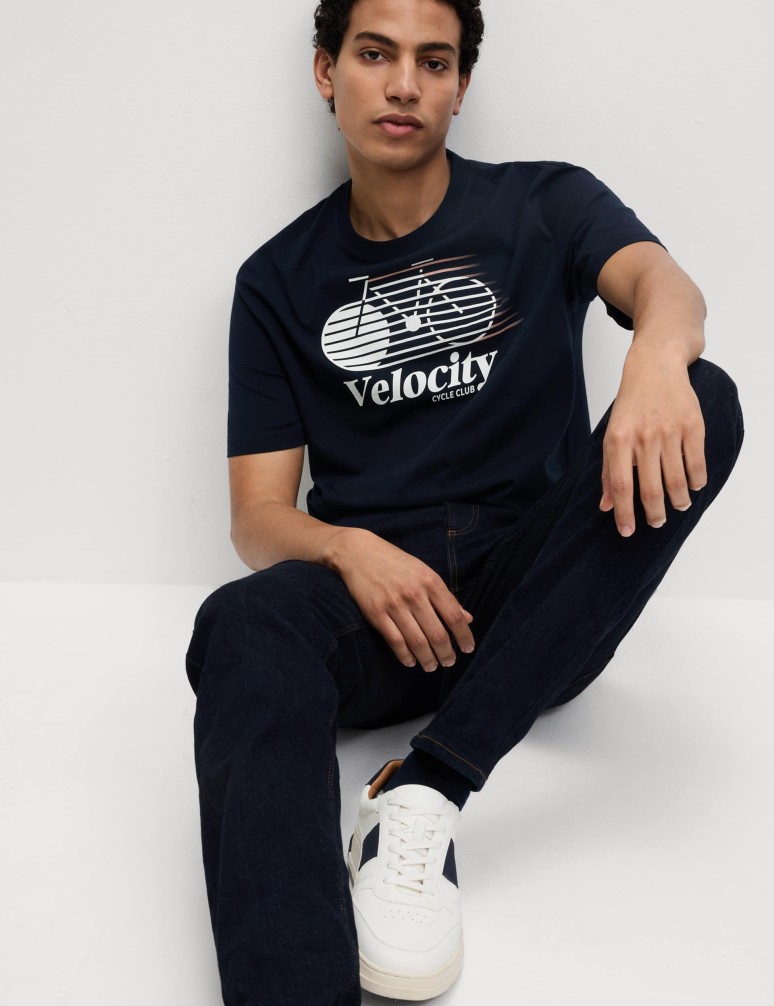 Tričko z čisté bavlny s cyklistickým motivem