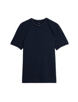 Tričko z čisté bavlny s texturou