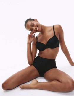 Lehce stahující kalhotky bez viditelného lemu s vysokým pasem, 2 ks v balení