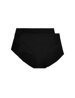 Lehce stahující kalhotky bez viditelného lemu s vysokým pasem, 2 ks v balení