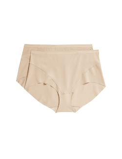 Lehce stahující kalhotky bez viditelného lemu s vysokým pasem, 2 ks v balení