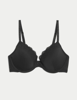 Lace Padded Plunge Underwired Bra A-E