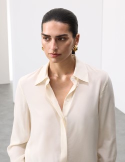 Košile s límcem, z čistého hedvábí