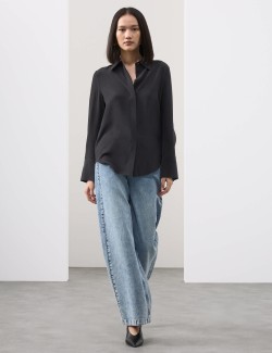 Košile s límcem, z čistého hedvábí