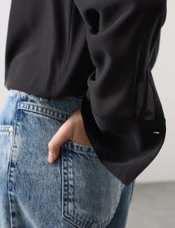 Pure Silk Collared Shirt