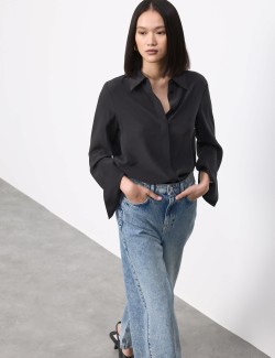 Pure Silk Collared Shirt