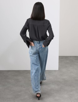 Pure Silk Collared Shirt