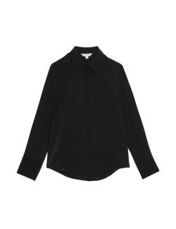 Pure Silk Collared Shirt