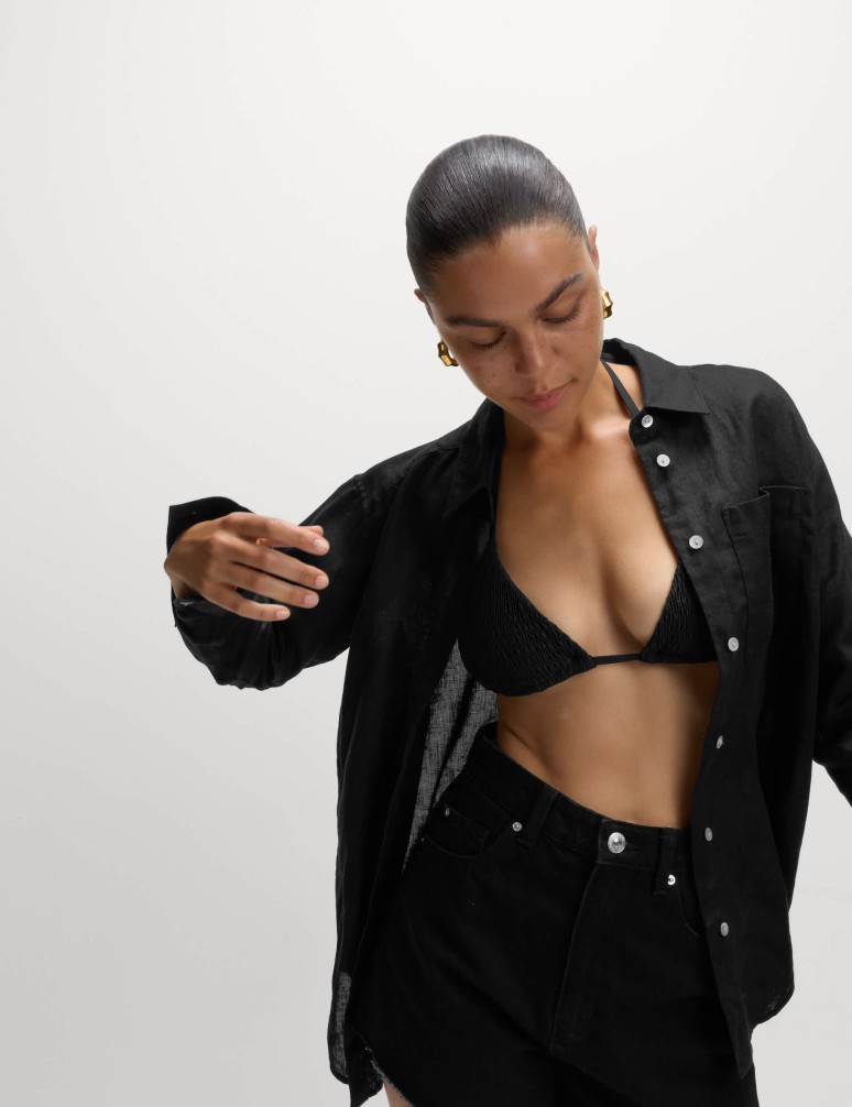 Pure Cotton Collared Beach Shirt