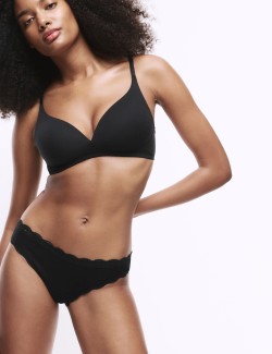 3pk Cotton & Lace Bikini Knickers