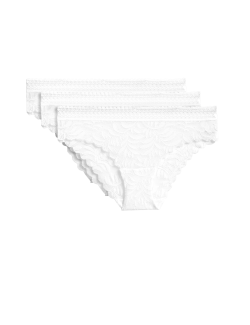3pk Flexifit™ Lace Brazilian Knickers