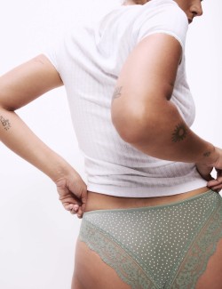 Brazilské kalhotky s potiskem a vysokým podílem bavlny