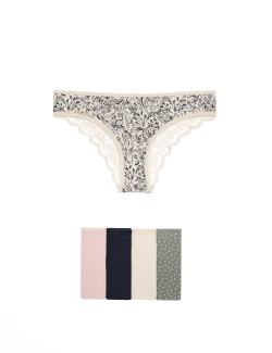 Brazilské kalhotky s potiskem a vysokým podílem bavlny