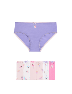 7pk Cotton with Stretch Ballerina Knickers (2-12 Yrs)
