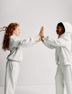 Mikina s kapucí, zapínáním na zip a vysokým podílem bavlny (6–16 let)