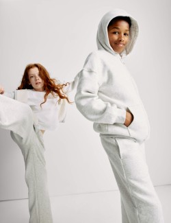 Mikina s kapucí, zapínáním na zip a vysokým podílem bavlny (6–16 let)