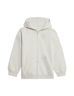 Mikina s kapucí, zapínáním na zip a vysokým podílem bavlny (6–16 let)