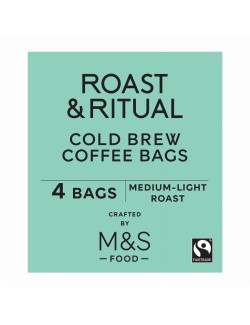 Pražená mletá káva Arabica Fairtrade pro přípravu Cold Brew, 4 nálevové sáčky