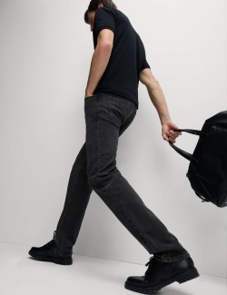 Hladké džíny rovného střihu, z čisté bavlny