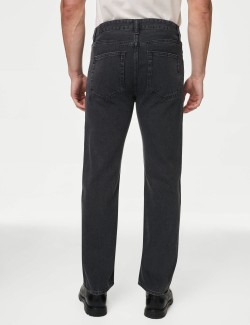 Hladké džíny rovného střihu, z čisté bavlny