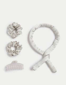 Sada natáčky na vlasy bez použití tepla, 2 gumiček do vlasů a 1 skřipce do vlasů