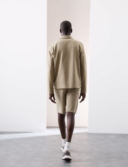 Top s polovičním zipem, waflovou strukturou, dlouhými rukávy, s vysokým podílem bavlny