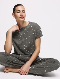 Pyžamová souprava s potiskem a vysokým podílem bavlny