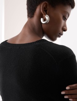 Volný svetr ze 100% kašmíru s výstřihem do V