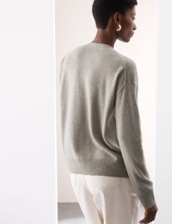 Kardigan z čistého kašmíru s výstřihem do V a knoflíky vepředu