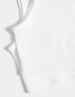 Bezešvé zkrácené topy s žebrováním a kulatým výstřihem (6–16 let), 2 ks