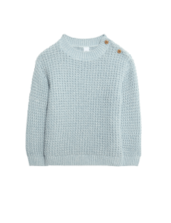 Svetr pletený s velkými oky, z čisté bavlny (0–3 roky)