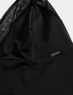 Kombiné Boston z mikrovlákna s krajkovým lemem, bez kostic