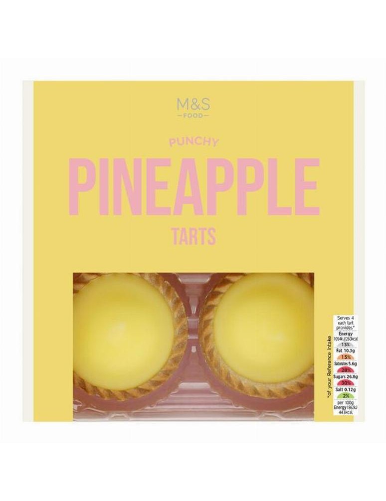 4 košíčky z máslového těsta plněné ananasovým džemem a cukrářským vanilkovým krémem a ozdobené fondánem