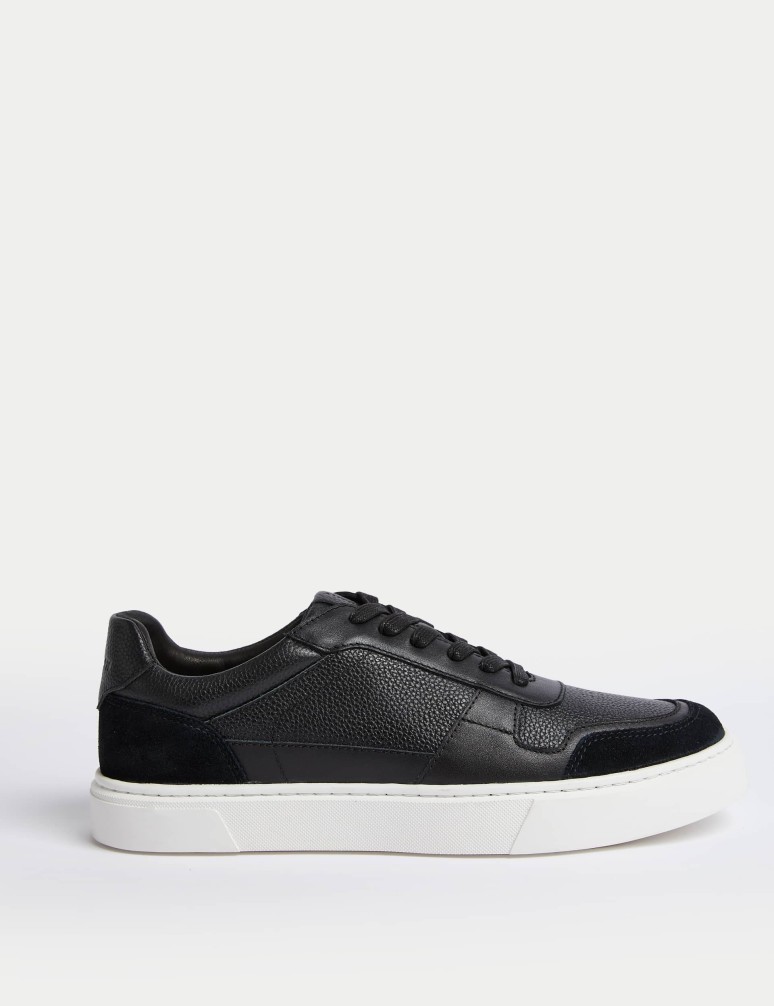 Leather Lace Up Trainers with Freshfeet™